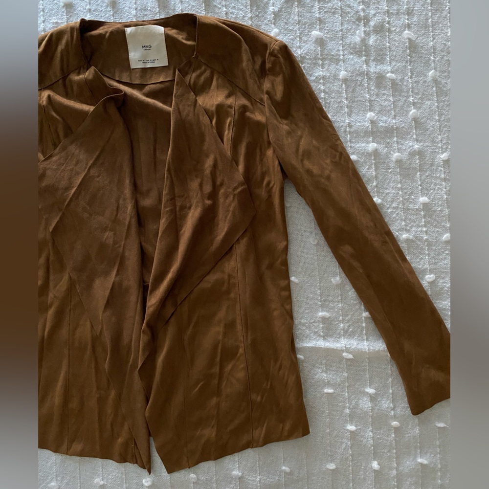 BROWN FAUX SUEDE LIGHTWEIGHT JACKET - Picture 3 of 9
